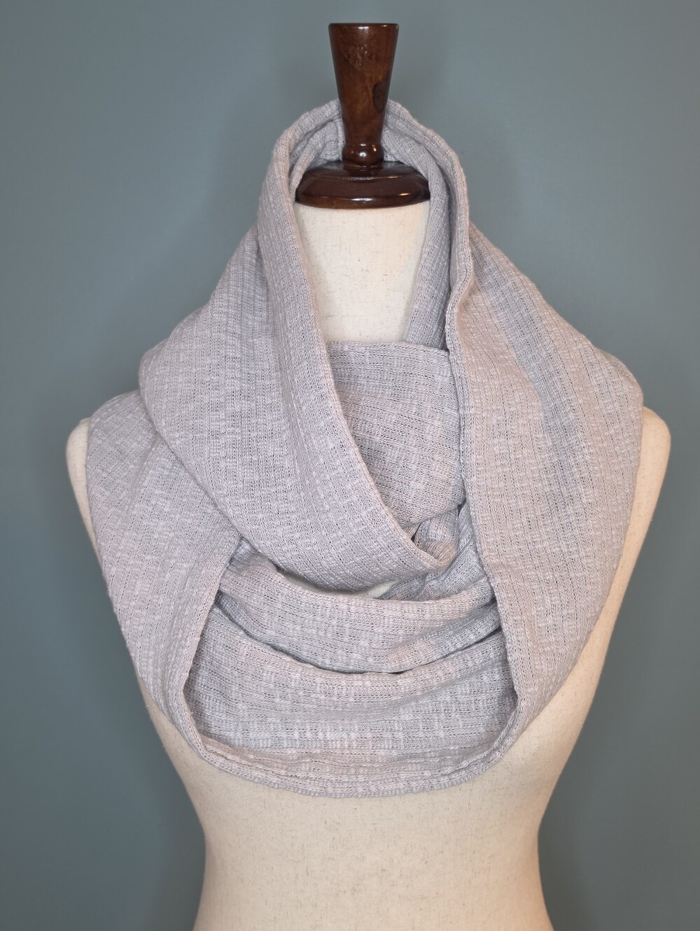 SHOLDIT Convertible Infinity Travel Scarf Gray Hidden Pocket Clutch 100% Cotton